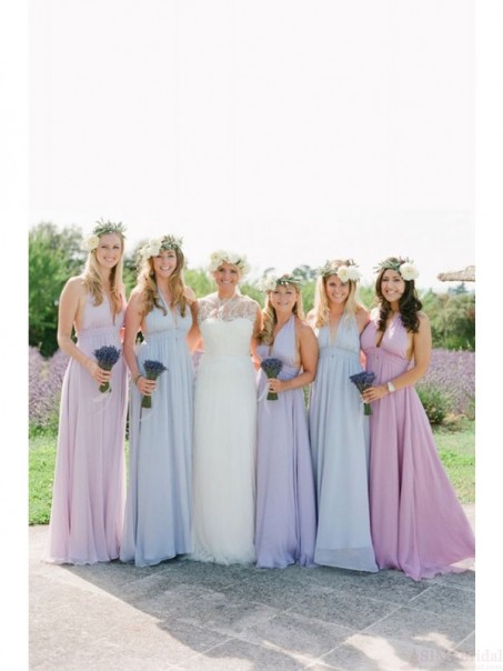 Halter Long Chiffon Wedding Guest Dresses Bridesmaid Dresses 99601132