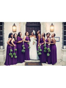 Purple Long Chiffon Wedding Guest Dresses Bridesmaid Dresses 99601137