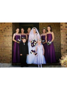 A-Line Spaghetti Straps Long Purple Wedding Guest Dresses Bridesmaid Dresses 99601147