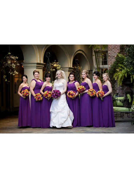 Long Purple Chiffon Plus Size Wedding Guest Dresses Bridesmaid Dresses with Removable Straps 99601150