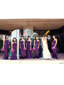 Sheath Long Purple Wedding Guest Dresses Bridesmaid Dresses 99601151