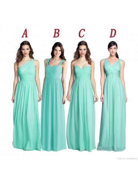 Mint Green Long Chiffon Wedding Guest Dresses Bridesmaid Dresses 99601159