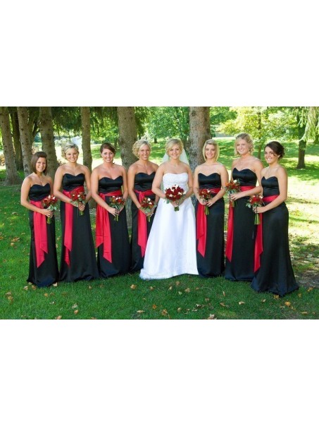 Black Red Long Wedding Guest Dresses Bridesmaid Dresses 99601164