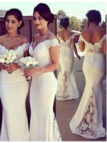 Mermaid Off-the-Shoulder Lace Long Wedding Guest Dresses Bridesmaid Dresses 99601170 Mermaid Off-the-Shoulder Lace Long Wedding Guest Dresses Bridesmaid Dresses 99601170