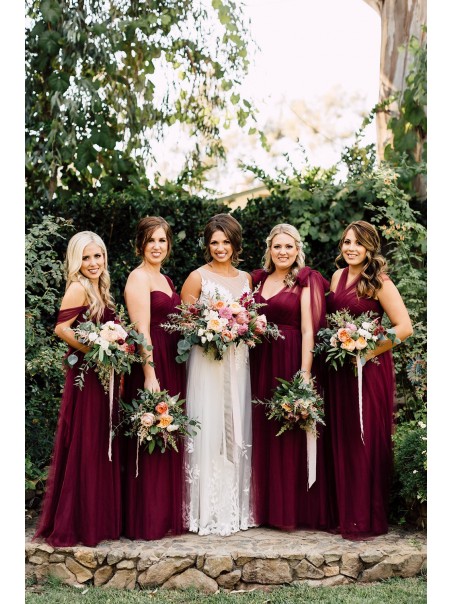 Long Burgundy Wedding Guest Dresses Bridesmaid Dresses 99601194