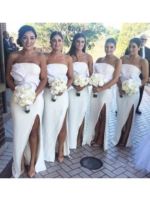Strapless Side Slit Wedding Guest Dresses Bridesmaid Dresses 99601199