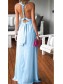 Long Blue Chiffon Wedding Guest Dresses Bridesmaid Dresses 99601200