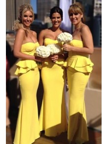 Mermaid Long Yellow Wedding Guest Dresses Bridesmaid Dresses 99601201