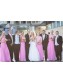 Long Pink Lace Chiffon Wedding Guest Dresses Bridesmaid Dresses 99601202