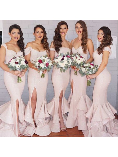 Sexy Mermaid Side Slit Wedding Guest Dresses Bridesmaid Dresses 99601203