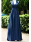 A-Line V-Neck Lace Chiffon Long Blue Open Back Wedding Guest Dresses Bridesmaid Dresses 99601225