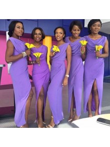 Sheath Purple Front Slit Long Wedding Guest Dresses Bridesmaid Dresses 99601241 Sheath Purple Front Slit Long Wedding Guest Dresses Bridesmaid Dresses 99601241