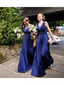 Long Blue V-Neck Wedding Guest Dresses Bridesmaid Dresses 99601254 Long Blue V-Neck Wedding Guest Dresses Bridesmaid Dresses 99601254