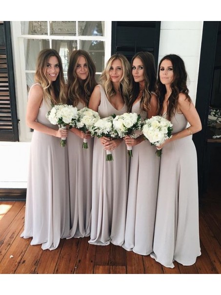 Long V-Neck Wedding Guest Dresses Bridesmaid Dresses 99601255