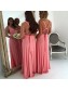 Long Chiffon V-Neck Wedding Guest Dresses Bridesmaid Dresses 99601258