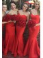 Trumpet/Mermaid Long Red Bridesmaid Dresses 99601270