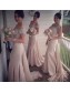 Trumpet/Mermaid Off-the-Shoulder Beaded Long Bridesmaid Dresses 99601272