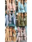 A-Line Floor Length V-Neck Long Bridesmaid Dresses with Slit 99601282