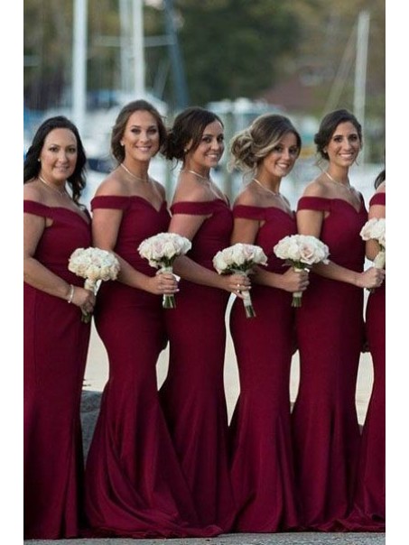 Mermaid Off-the-Shoulder Long Bridesmaid Dresses 99601284