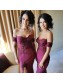 Mermaid Off-the-Shoulder Lace Long Bridesmaid Dresses with Slit 99601285
