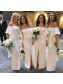 Long White Off-the-Shoulder Bridesmaid Dresses with Slit 99601286