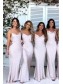 Mermaid Spaghetti Straps Long Bridesmaid Dresses with Slit 99601290