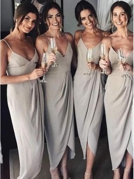 Simple Spaghetti Straps V-Neck Bridesmaid Dresses 99601298