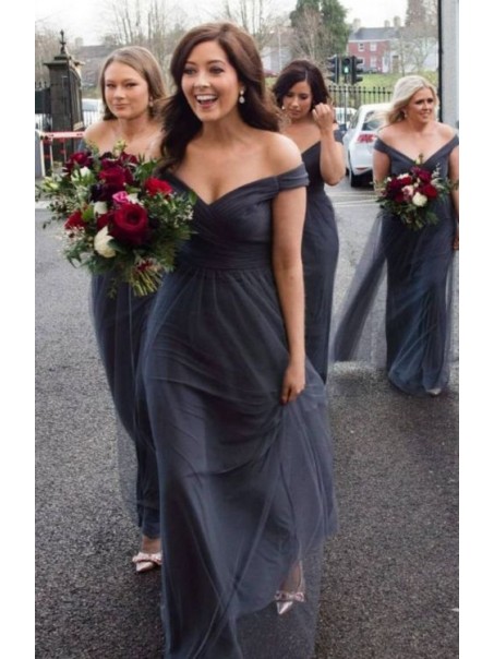 A-Line Off-the-Shoulder Long Bridesmaid Dresses 99601300