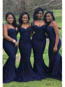 Mermaid Spaghetti Straps Navy Blue Long Bridesmaid Dresses 99601305 Mermaid Spaghetti Straps Navy Blue Long Bridesmaid Dresses 99601305