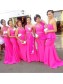 Mermaid One-Shoulder Beaded Long Bridesmaid Dresses 99601310