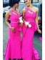 Mermaid One-Shoulder Beaded Long Bridesmaid Dresses 99601310