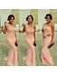 Mermaid One-Shoulder Lace Long Bridesmaid Dresses 99601324