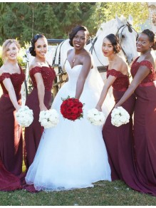 Lace Off-the-Shoulder Bridesmaid Dresses 99601329 Lace Off-the-Shoulder Bridesmaid Dresses 99601329