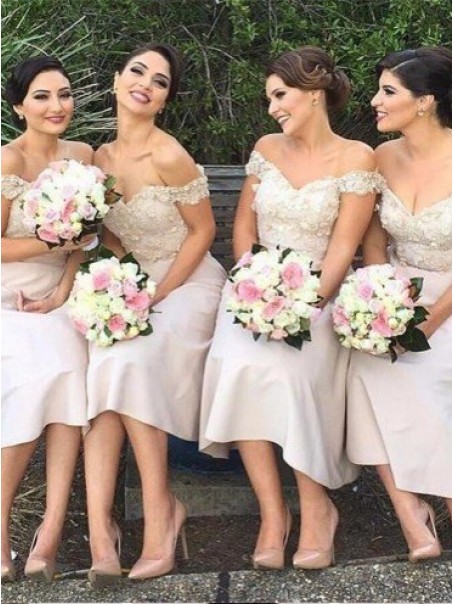 A-Line Lace Off-the-Shoulder Bridesmaid Dresses 99601332