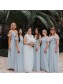 A-Line Chiffon Off-the-Shoulder Long Bridesmaid Dresses 99601335