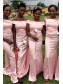 Mermaid Long Pink Off-the-Shoulder Bridesmaid Dresses 99601342
