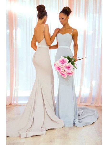 Mermaid Spaghetti Straps Long Bridesmaid Dresses 99601343
