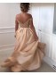 A-Line Beaded Off-the-Shoulder Long Bridesmaid Dresses 99601347