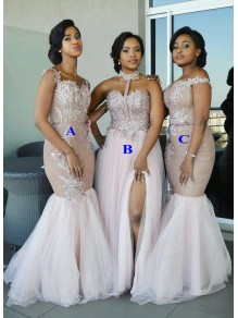 Long Lace and Tulle Bridesmaid Dresses 99601349