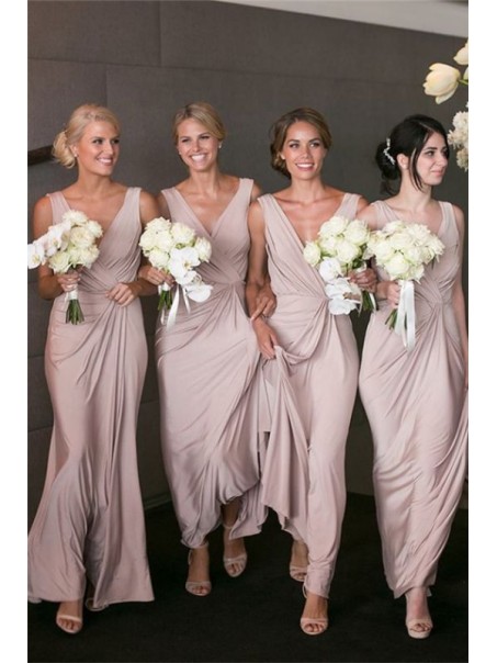 Sheath/Column V-Neck Long Bridesmaid Dresses 99601362 Sheath/Column V-Neck Long Bridesmaid Dresses 99601362