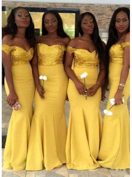 Mermaid Off-the-Shoulder Long Bridesmaid Dresses 99601363