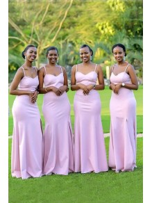 Mermaid Spaghetti Straps Long Pink Bridesmaid Dresses 99601368 Mermaid Spaghetti Straps Long Pink Bridesmaid Dresses 99601368