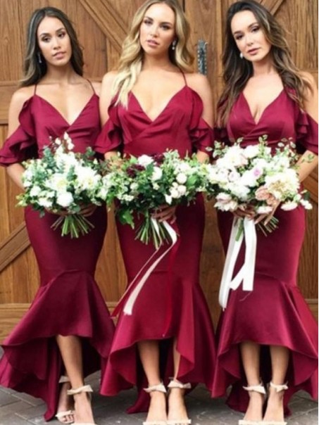 Mermaid Spaghetti Straps Long Bridesmaid Dresses 99601372
