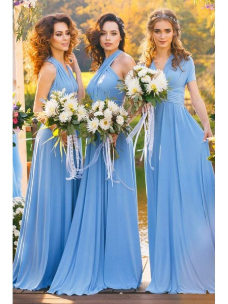 A-Line Chiffon Long Bridesmaid Dresses 99601377
