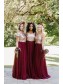 A-Line Sequins and Tulle Long Bridesmaid Dresses 99601378