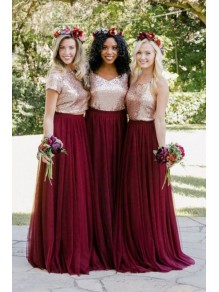 A-Line Sequins and Tulle Long Bridesmaid Dresses 99601378 A-Line Sequins and Tulle Long Bridesmaid Dresses 99601378