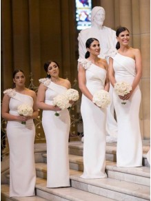Sheath One-Shoulder Long Bridesmaid Dresses 99601381 Sheath One-Shoulder Long Bridesmaid Dresses 99601381