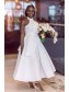 A-Line White Lace Bridesmaid Dresses 99601386