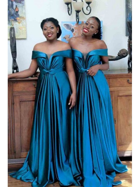 A-Line Off-the-Shoulder Long Bridesmaid Dresses 99601388