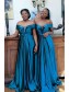 A-Line Off-the-Shoulder Long Bridesmaid Dresses 99601388